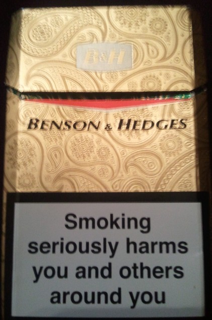 Benson and Hedges Gold cigarettes England Limited Edition 2012
